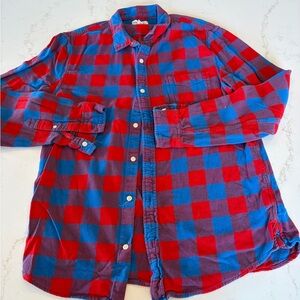 The Rail Red and Blue Plaid Button-Down Shirt